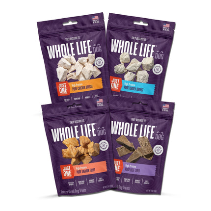 Just One Ingredient Variety Pack for Dogs:  Human Grade and Grain Free - Made In Our Own Kitchen. Save 10% + Free Shipping