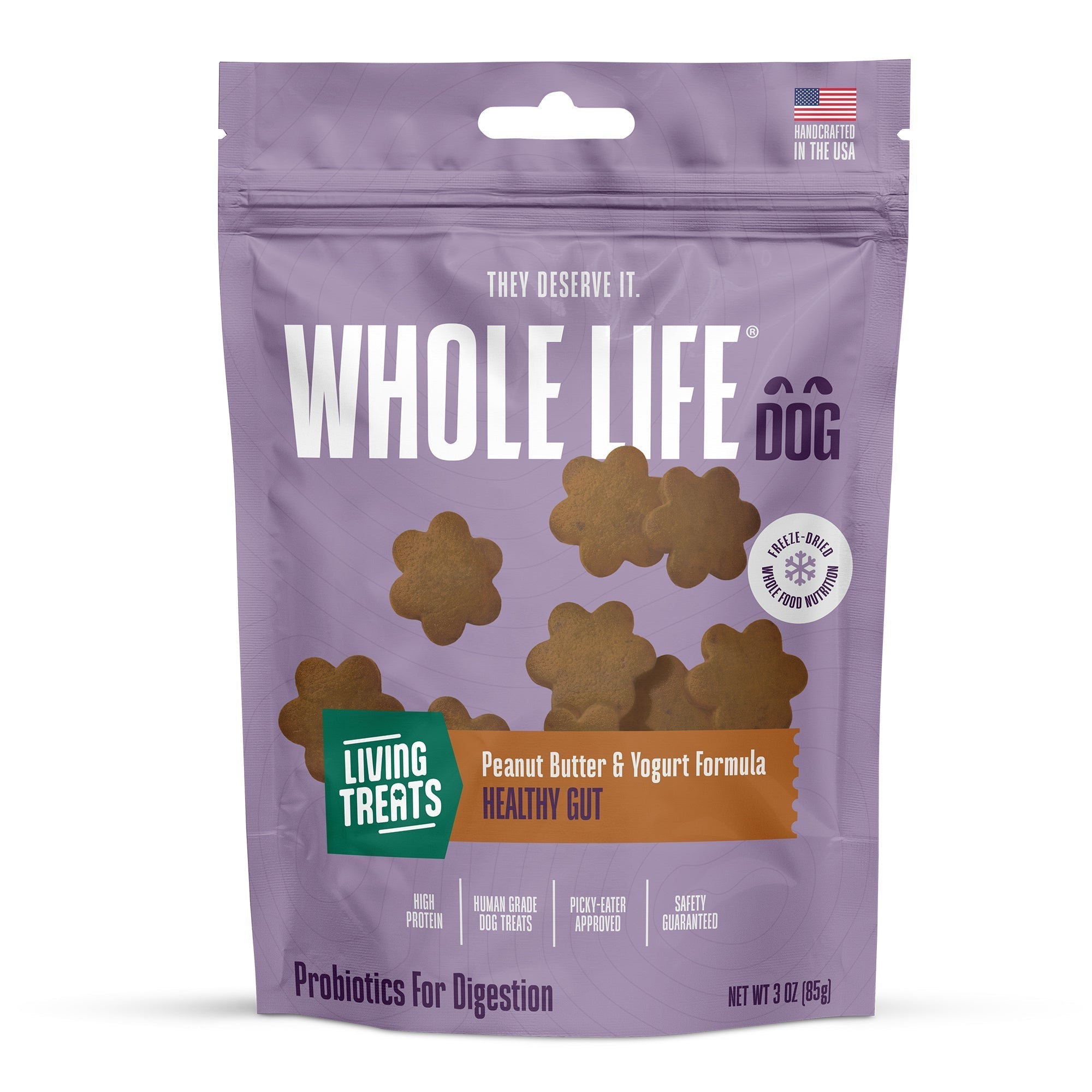 Living Treats – Peanut Butter and Yogurt Recipe Probiotic Treats For Dogs.  Human Grade and Grain Free - Made In Our Own Kitchen