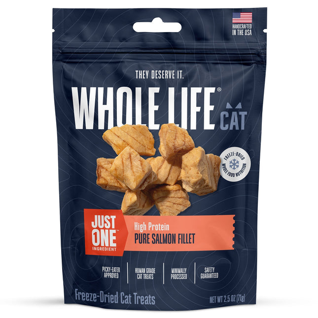 Just One Salmon Cat Treats – Human Grade, Picky Eater Approved, Made in Our Own Kitchens