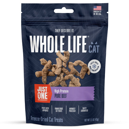 Just One Beef Cat Treats – Human Grade, Picky Eater Approved, Made in Our Own Kitchens