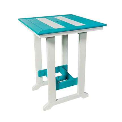 Amish 32" Square Long Beach Bar Table & 4 Bar Stools