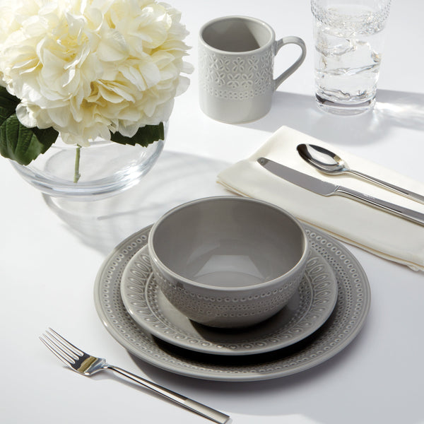 Willow Drive Grey 4-Piece Place Setting