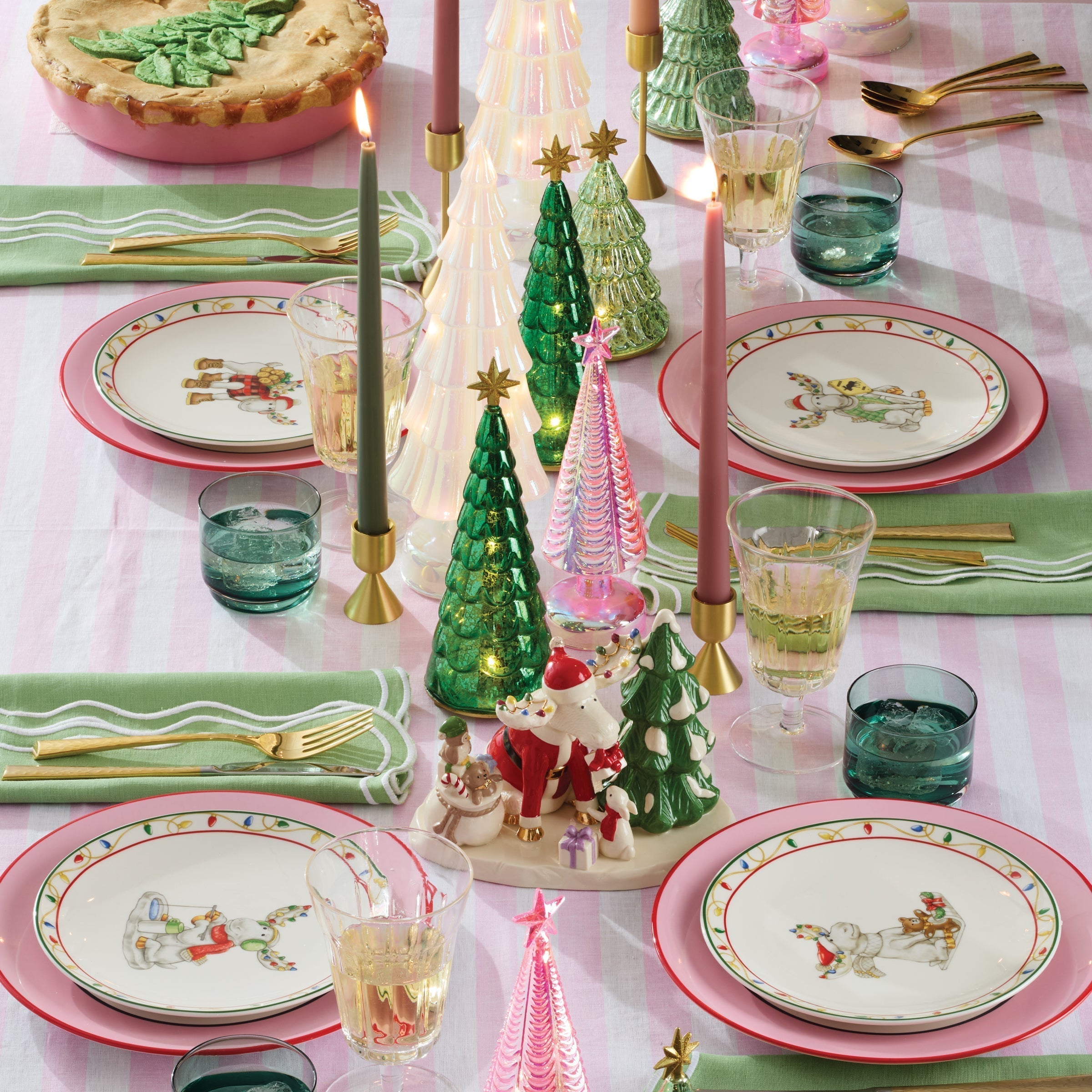 Make It Pop Dinner Plates - Set of 4 - Pink/Blue