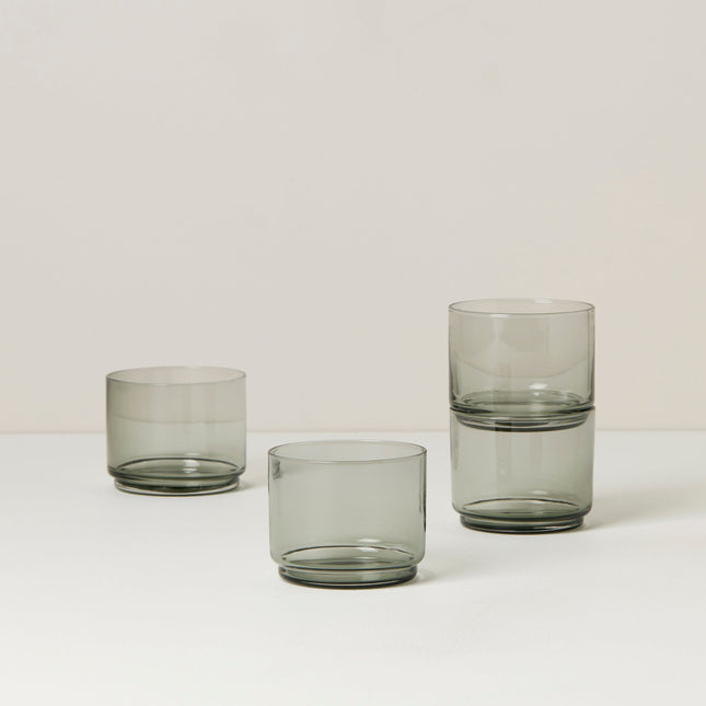 Tuscany Classics Stackable Smoke Short Glasses - Set Of 4