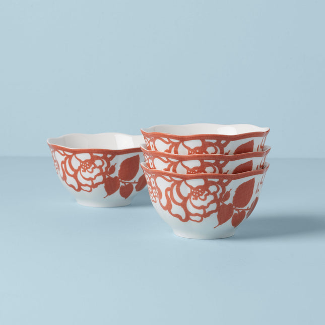 Butterfly Meadow Cottage Saffron Rice Bowls - Set of 4