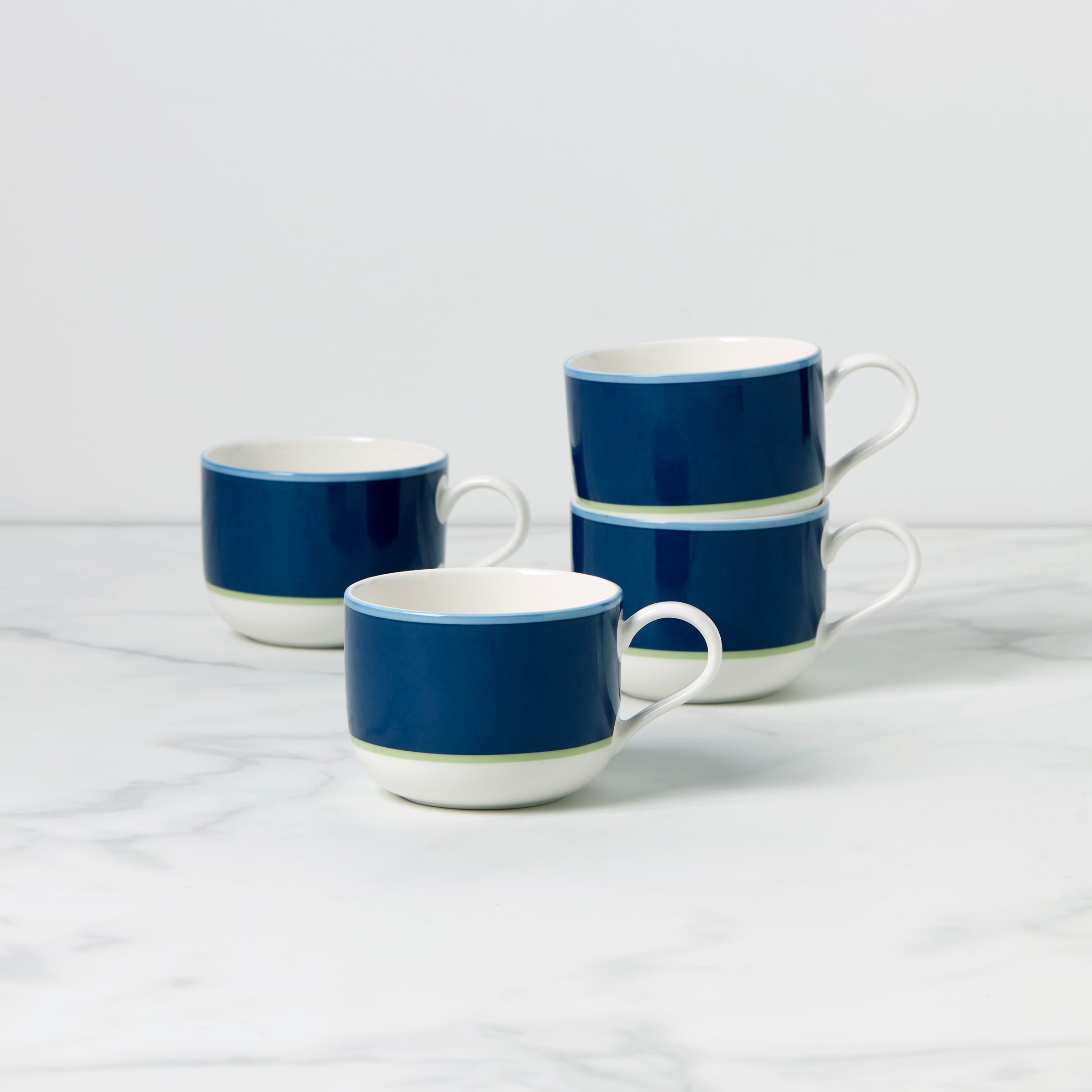 Make It Pop Mugs - Set of 4 - Navy/Green