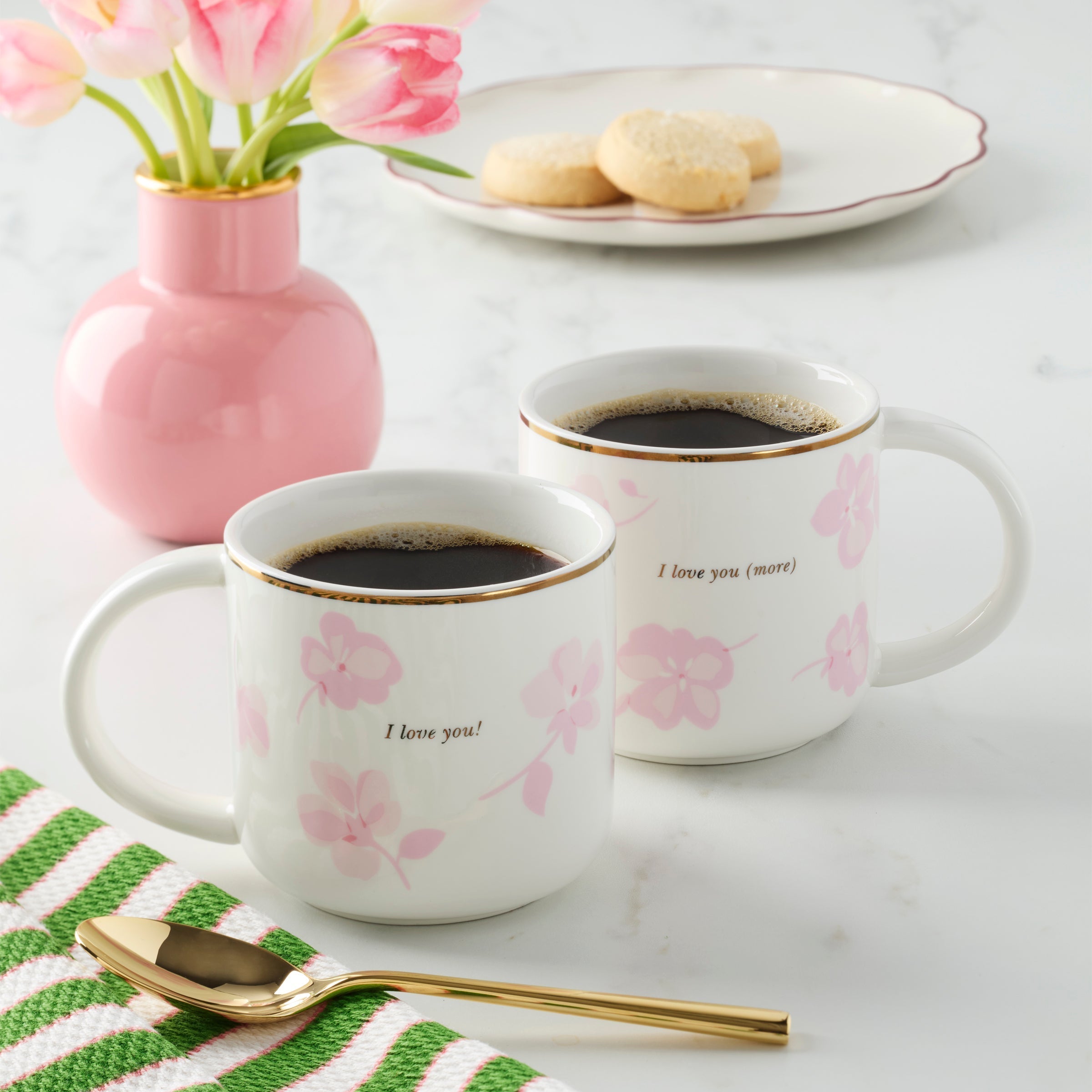 Spring Pansies Mugs - Set of 2