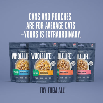 Hydrating Snack and Meal Complement For Cats – Shredded Chicken Chunks in Gravy