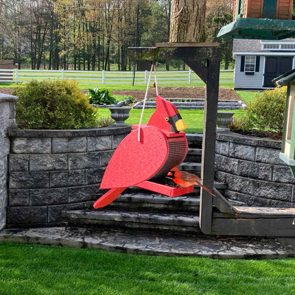 Amish Cardinal Shaped poly bird feeder