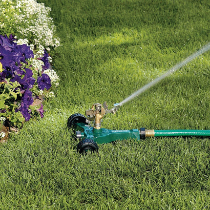 1/2-in. Brass Impact Sprinkler on Metal Wheel Base