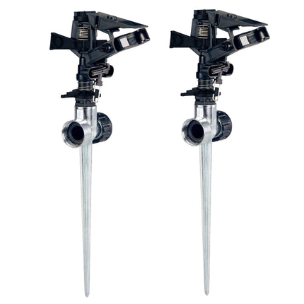 1/2-in. Plastic Impact Sprinkler on Zinc Spike, 2-pk