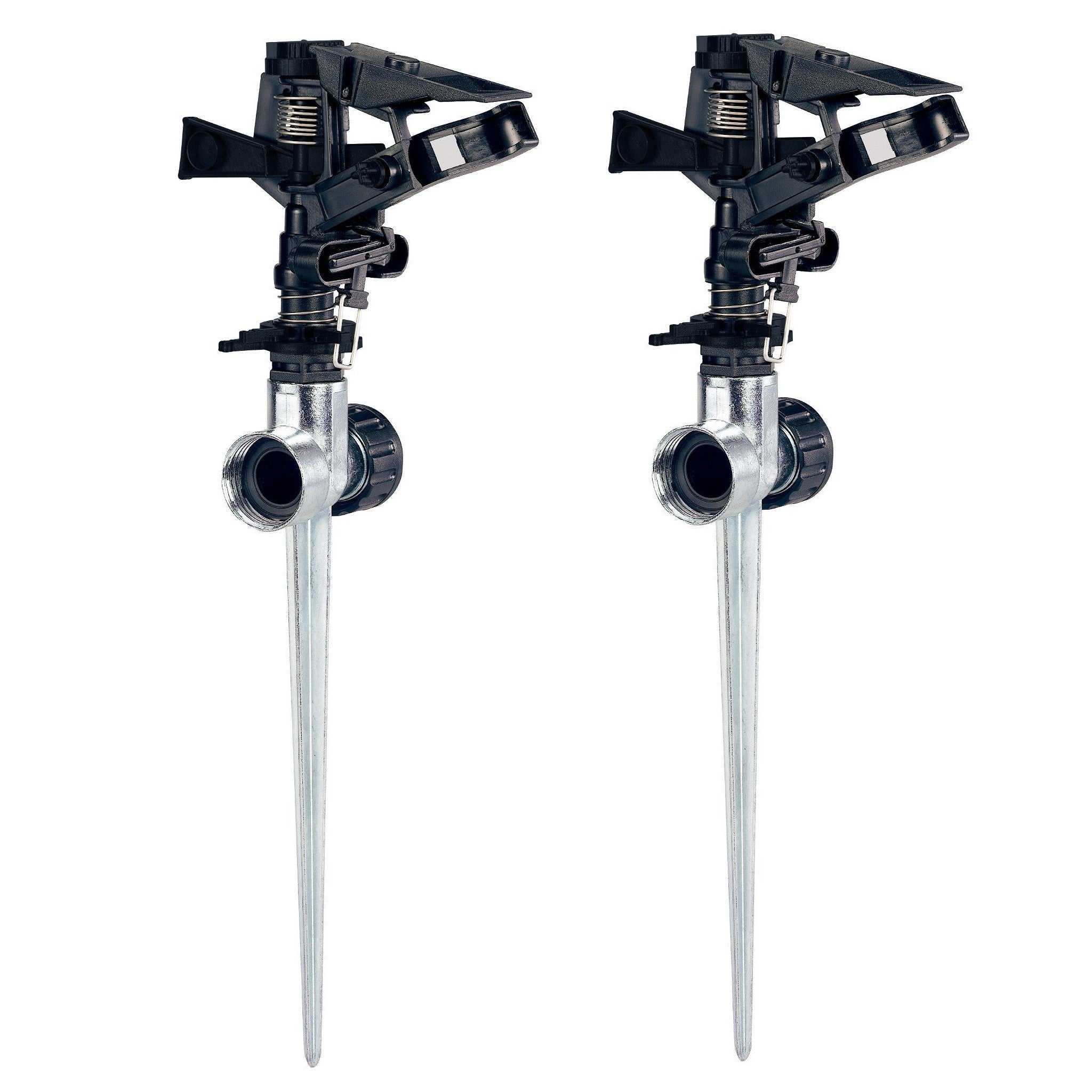 1/2-in. Plastic Impact Sprinkler on Zinc Spike, 2-pk