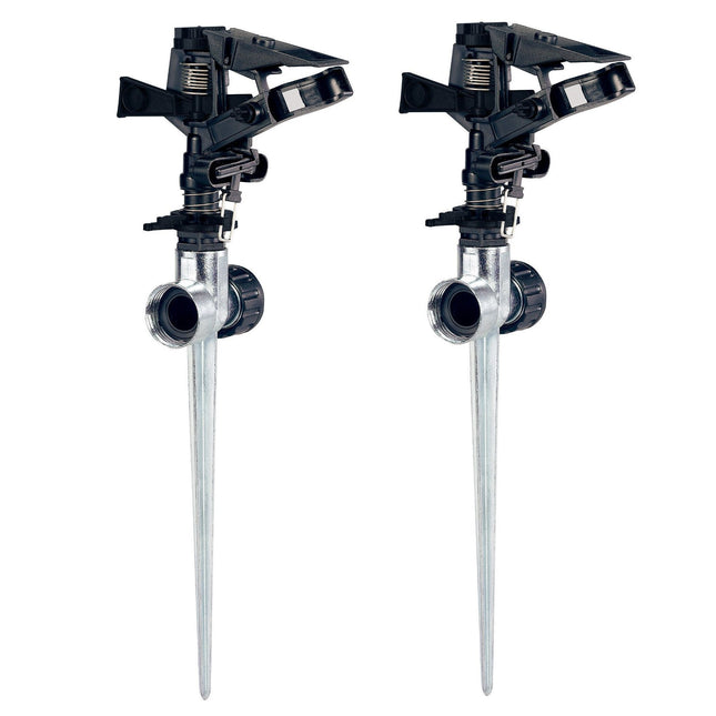 1/2-in. Plastic Impact Sprinkler on Zinc Spike, 2-pk