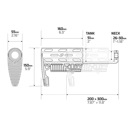 Eclipse EMC Adjustable Tank Stock Black