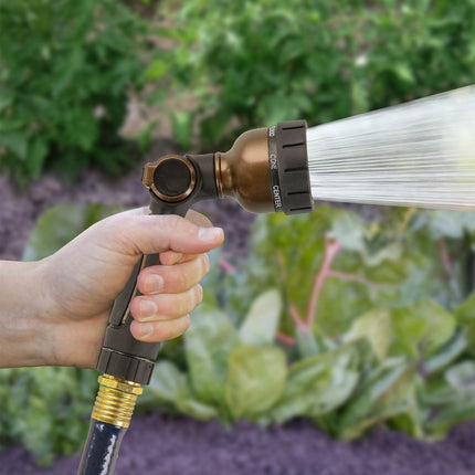 7-Pattern Metal Thumb Control Hose Nozzle with Swivel