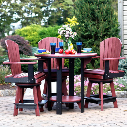 Amish 42" Round Patio Counter Height 5pc Table Set w/ Swivel Chairs - Customizable