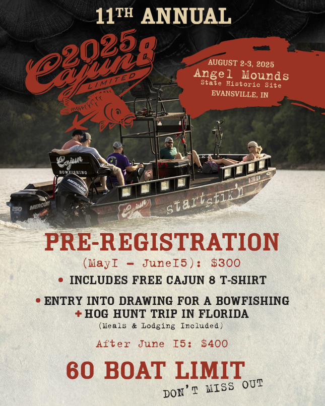 CAJUN 8 LIMITED TOURNAMENT REGISTRATION