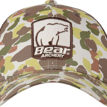 Fred bear camo hat - bear archery camo hat with fred bear camo and bear archery shield logo