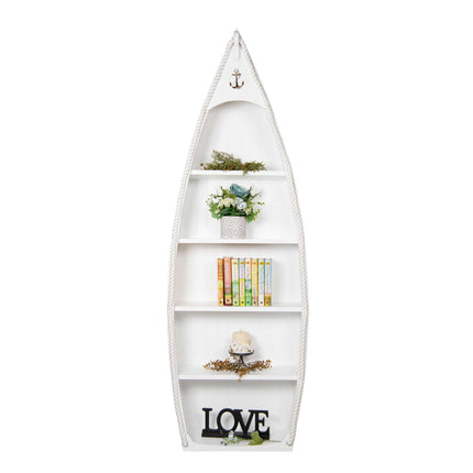 Amish 6' Wood Outdoor rowboat Shaped Book shelf