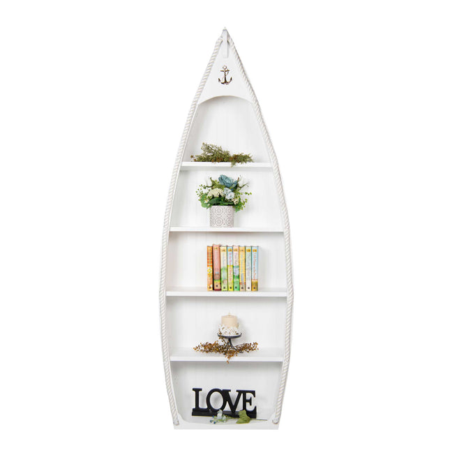 Amish 6' Wood Outdoor rowboat Shaped Book shelf