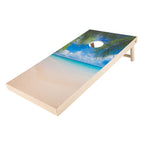 Beach with Palm Trees Ivory Frame