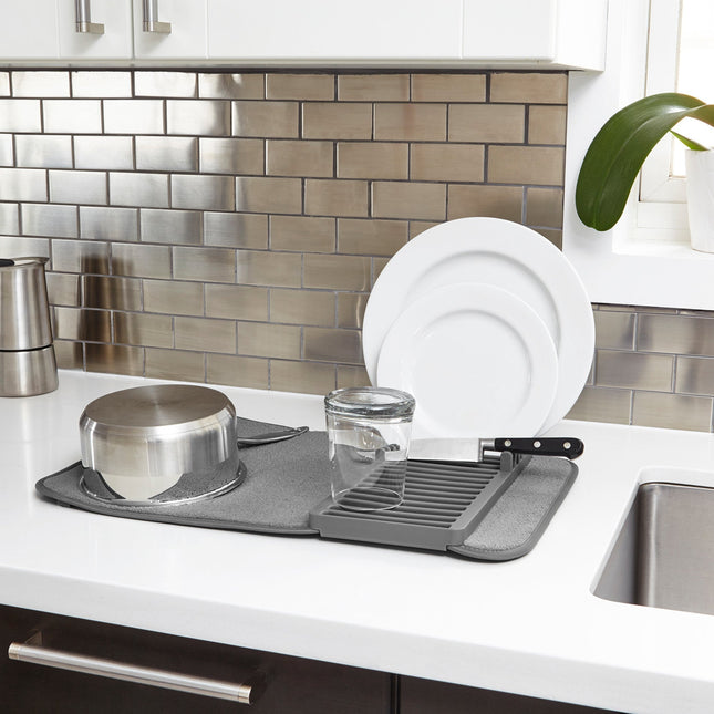 UDry Mini Dish Drying Rack with Mat